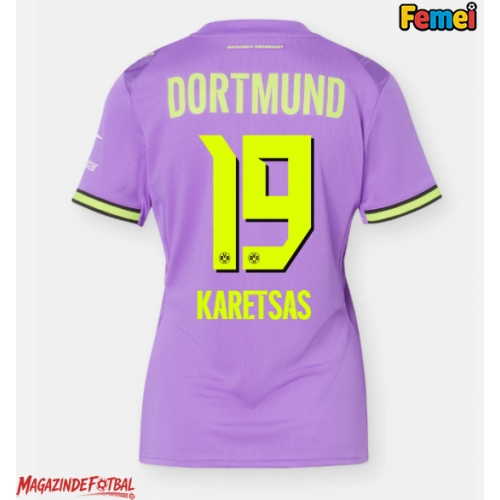 Borussia Dortmund Konstantinos Karetsas #19 Tricou Fotbal Replică 2026-27 Femei Treilea Borussia Dortmund Konstantinos Karetsas #19 Tricou Fotbal Replică 2026-27 Femei Treilea